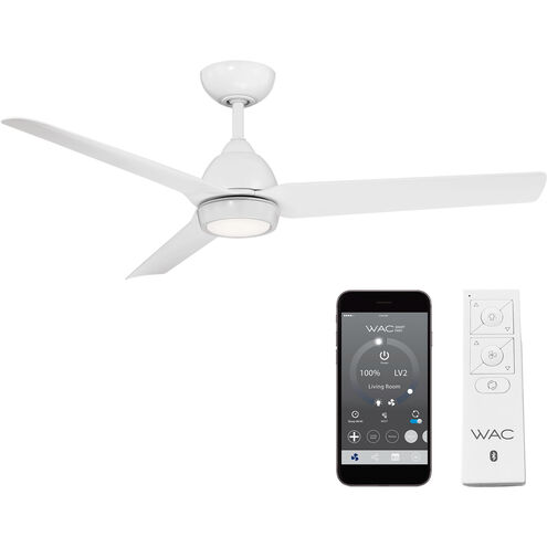 Mocha 54 inch Matte White Downrod Ceiling Fan in Included, Smart Fan