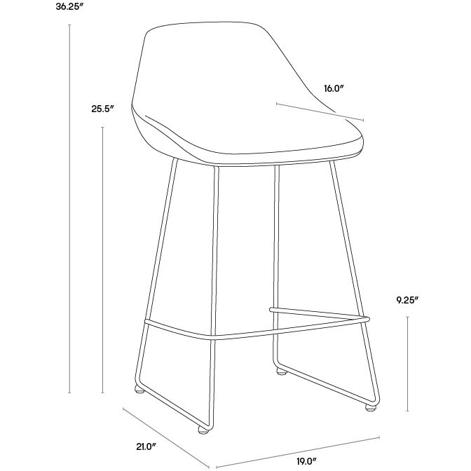 Mccoy 36.25 inch November Grey / Cinnamon Brown Counter Stool