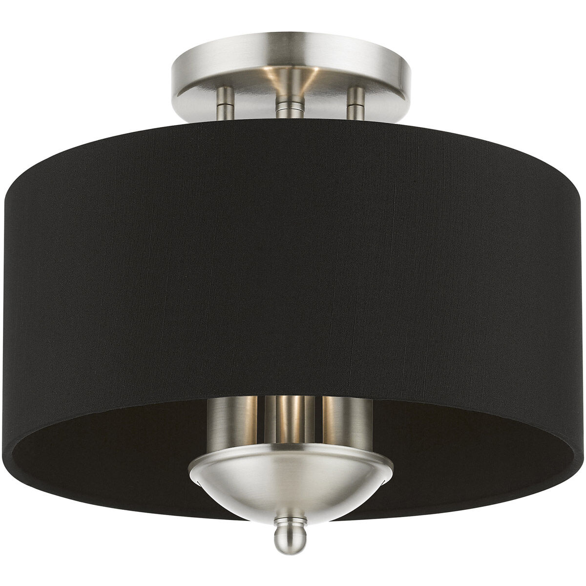 Huntington 3 Light 12 inch Brushed Nickel Semi-Flush Mount Ceiling Light