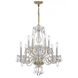 Traditional Crystal 10 Light 23 inch Polished Brass Chandelier Ceiling Light in Clear Hand Cut