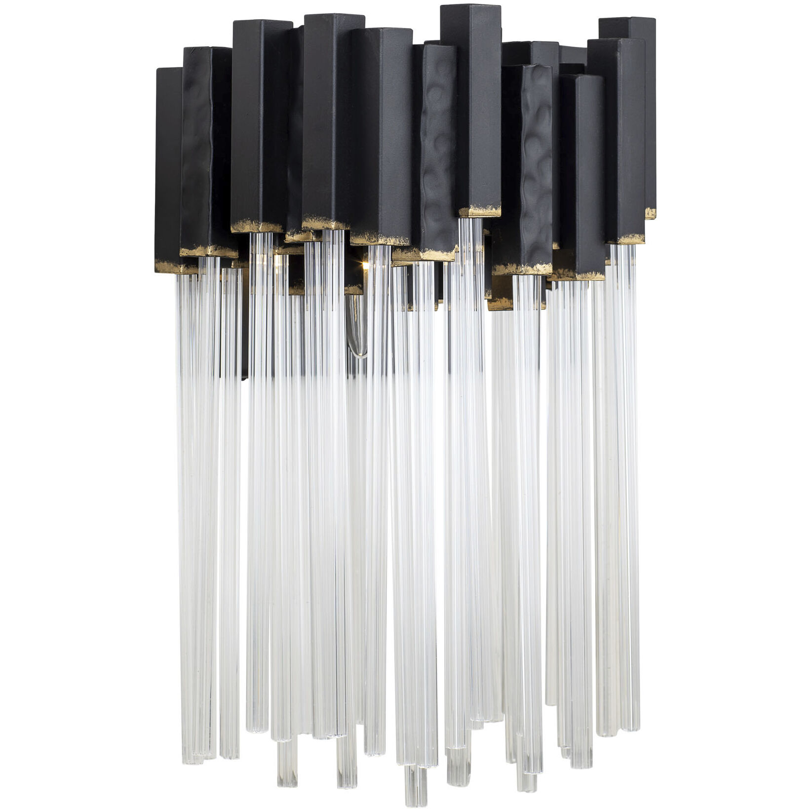 Matrix 1 Light 7 inch Matte Black and French Gold Wall Sconce Wall Light