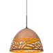 Kiev LED Bronze Cord Pendant Ceiling Light in Copper Glass
