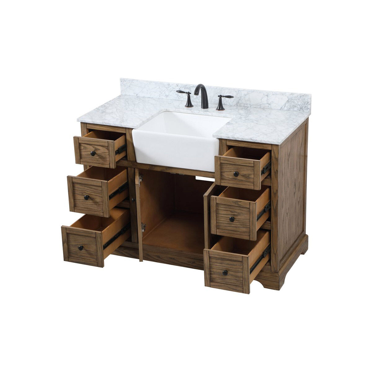 Franklin 48 X 22 X 35 inch Driftwood Bathroom Vanity Cabinet