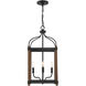 Eagen 4 Light 13 inch Darkwood with Black Accents Pendant Ceiling Light in Darkwood/Black