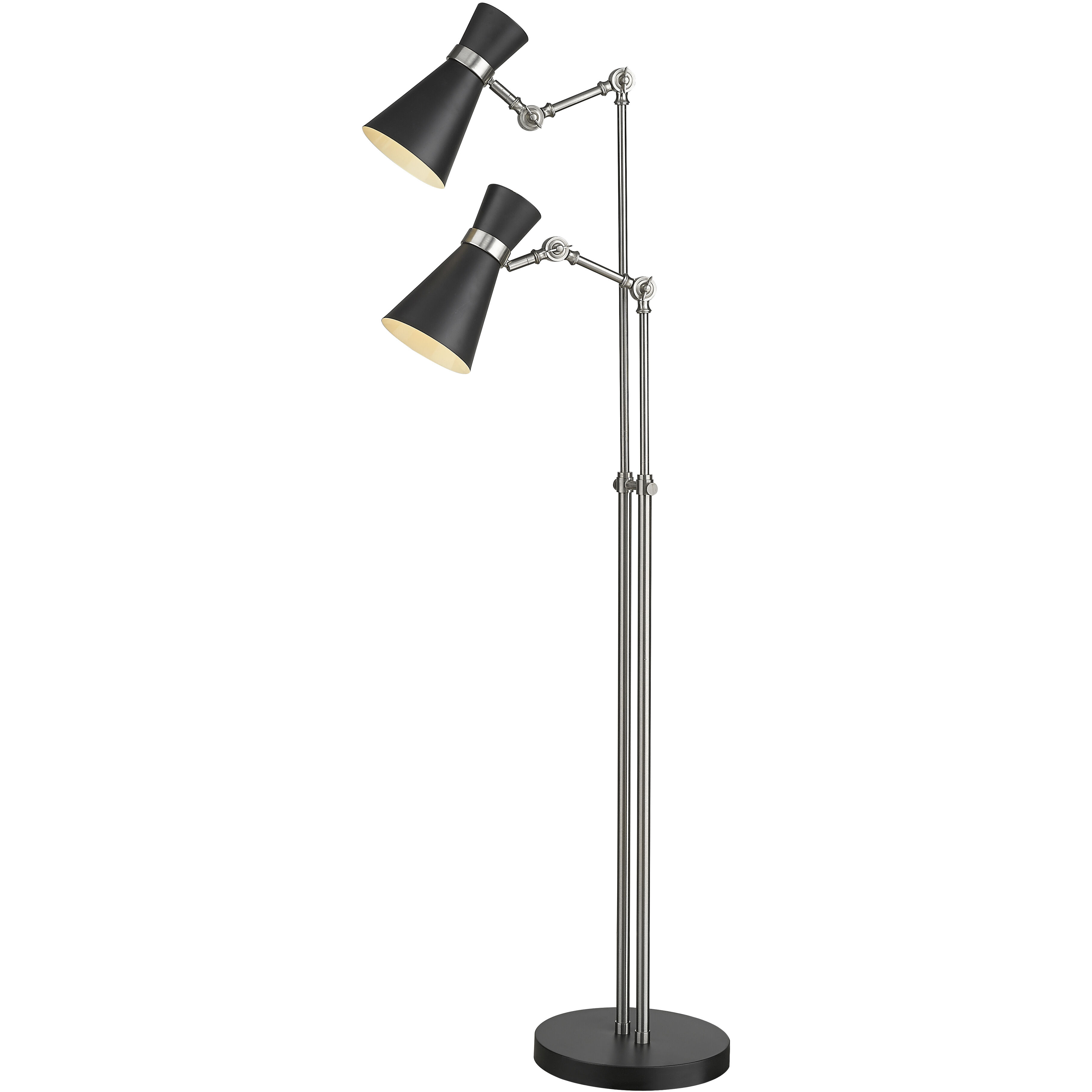 Soriano 56.5 inch 60.00 watt Matte Black and Brushed Nickel Floor Lamp Portable Light
