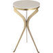 Rowe 23 X 12 inch Aged Brass and White Accent Table