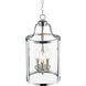 Payton Pendant Ceiling Light in Chrome, Caged