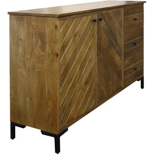Plankwood 59 X 16 inch Distressed and Light Brown and Black Sideboard