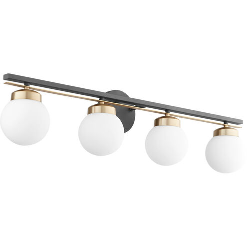 Nimbus 4 Light 34 inch Noir with Aged Brass Vanity Light Wall Light