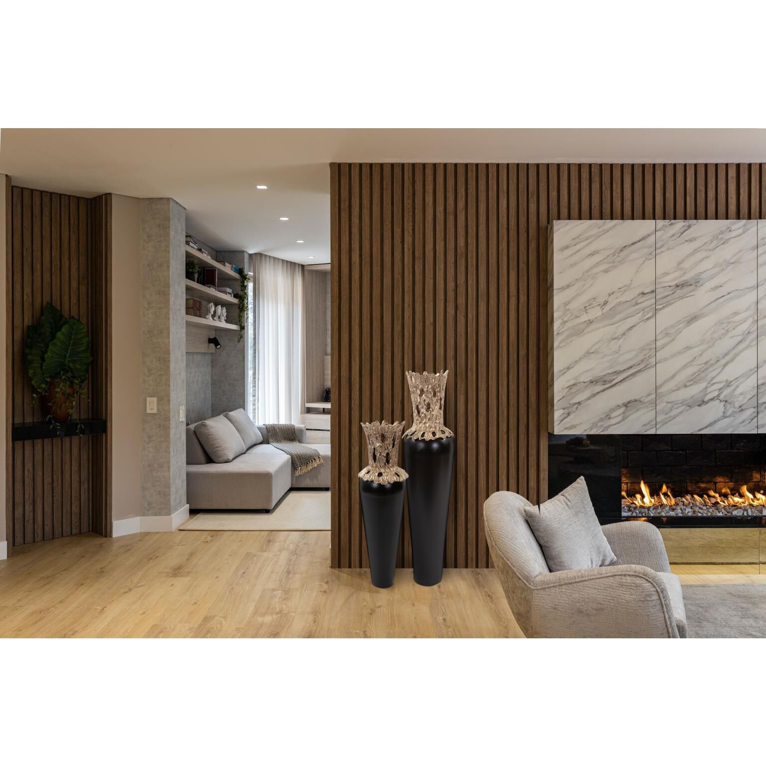 Black Zetian 50 X 12 inch Vase, Tall