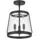 Adabella 3 Light 12.25 inch Matte Black Semi-Flush Mount Ceiling Light