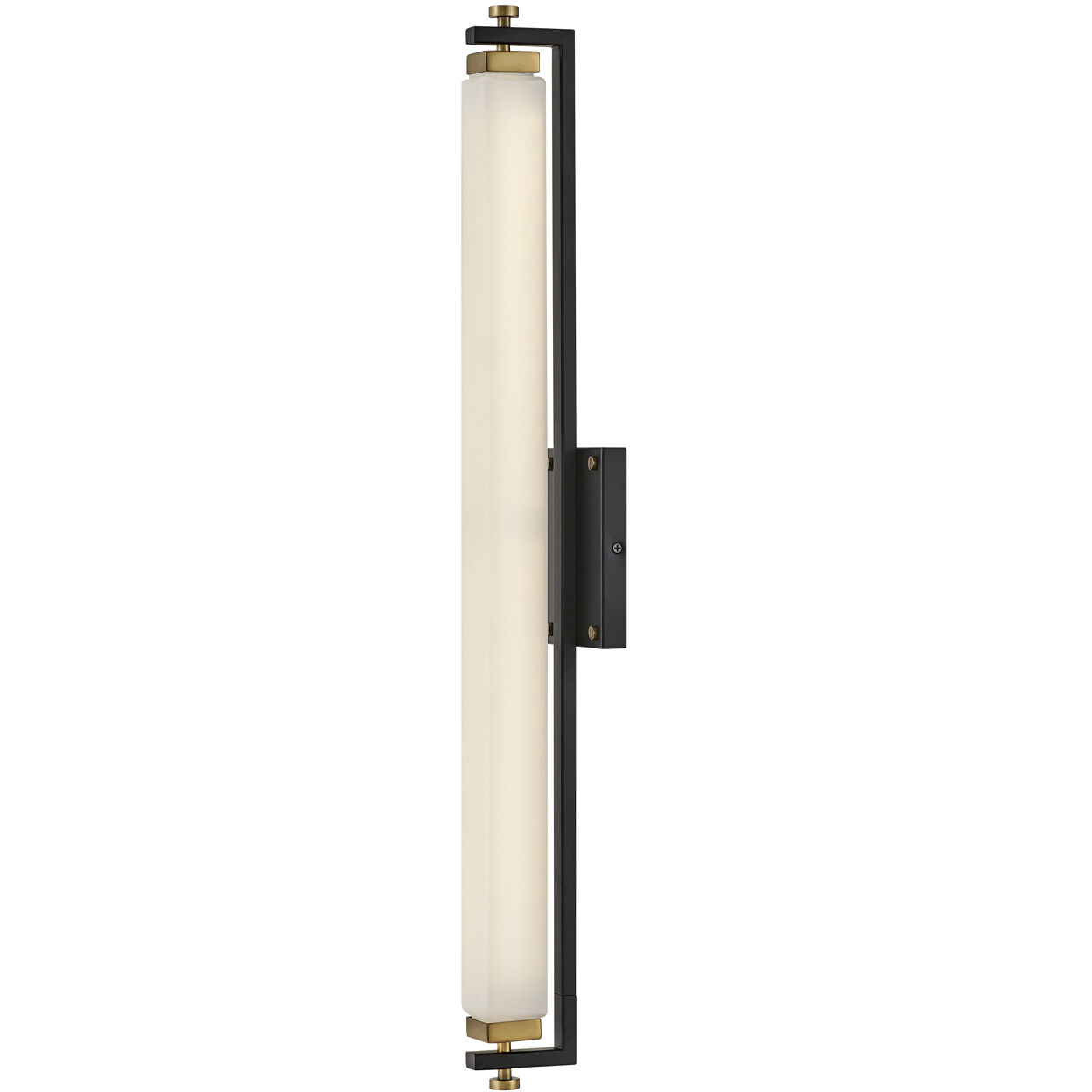 Rollins LED 31 inch Black with Heritage Brass Bath Light Wall Light in Black / Heritage Brass, Vertical