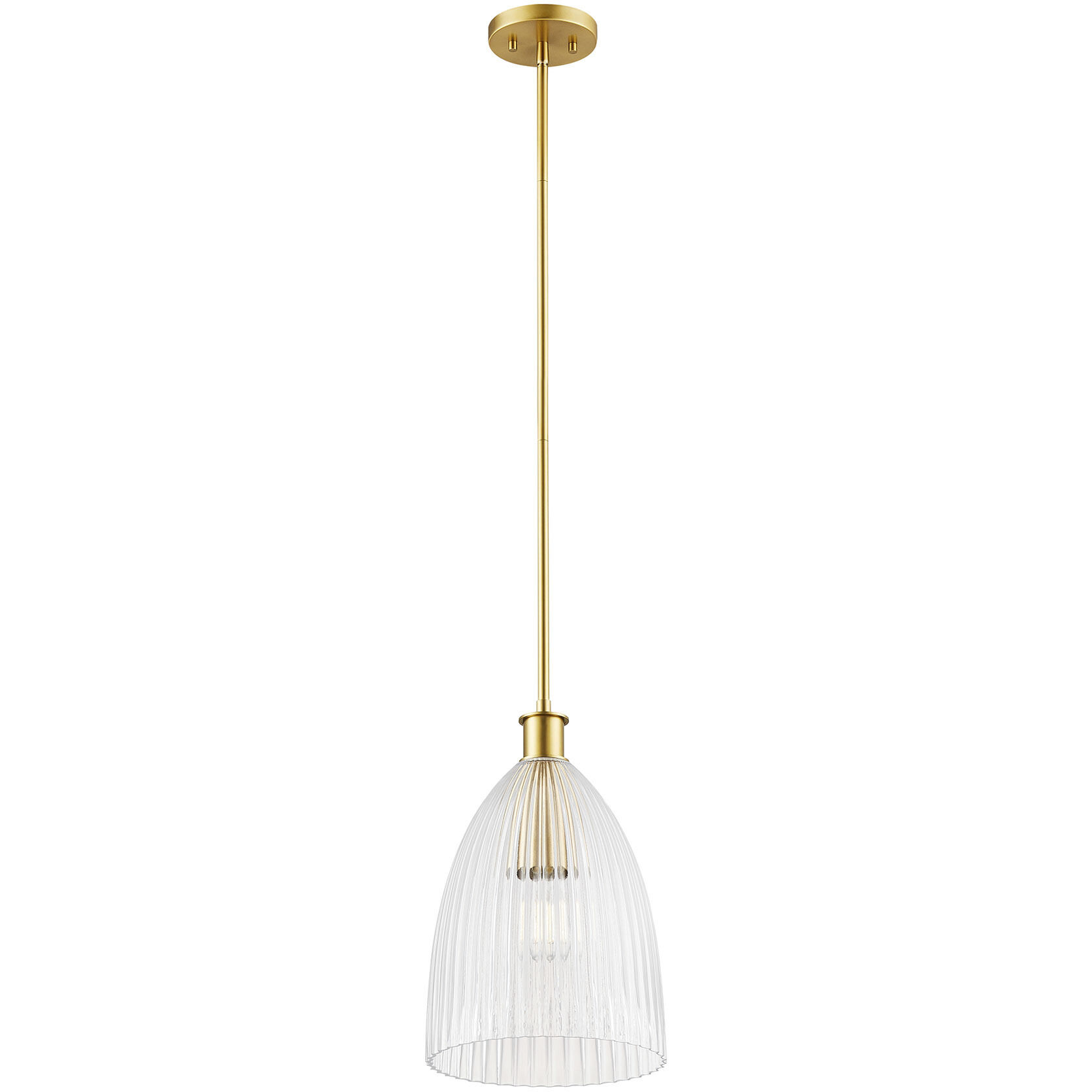 Transitional 1 Light 10 inch Natural Brass Pendant Ceiling Light