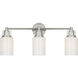 C&M by Chapman & Myers Ashford 3 Light 23.75 inch Polished Nickel Bath Vanity Wall Light