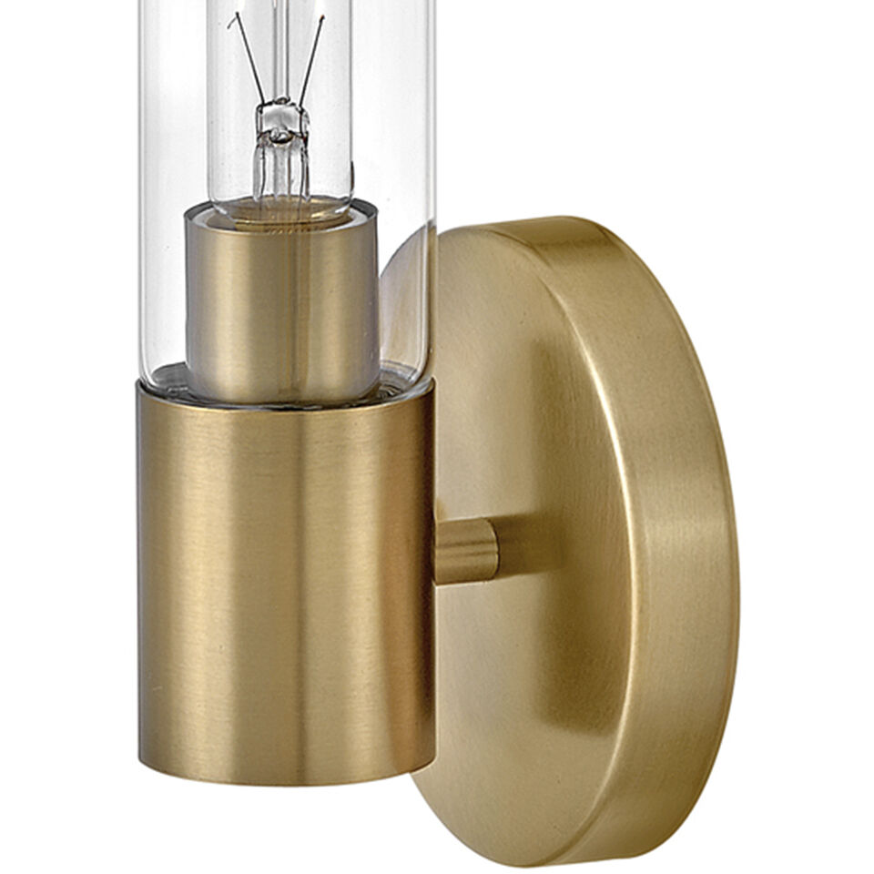 Shea LED 5.25 inch Lacquered Brass Bath Light Wall Light