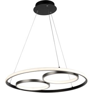 Gemini LED 23.3 inch Black and Nickel Pendant Ceiling Light