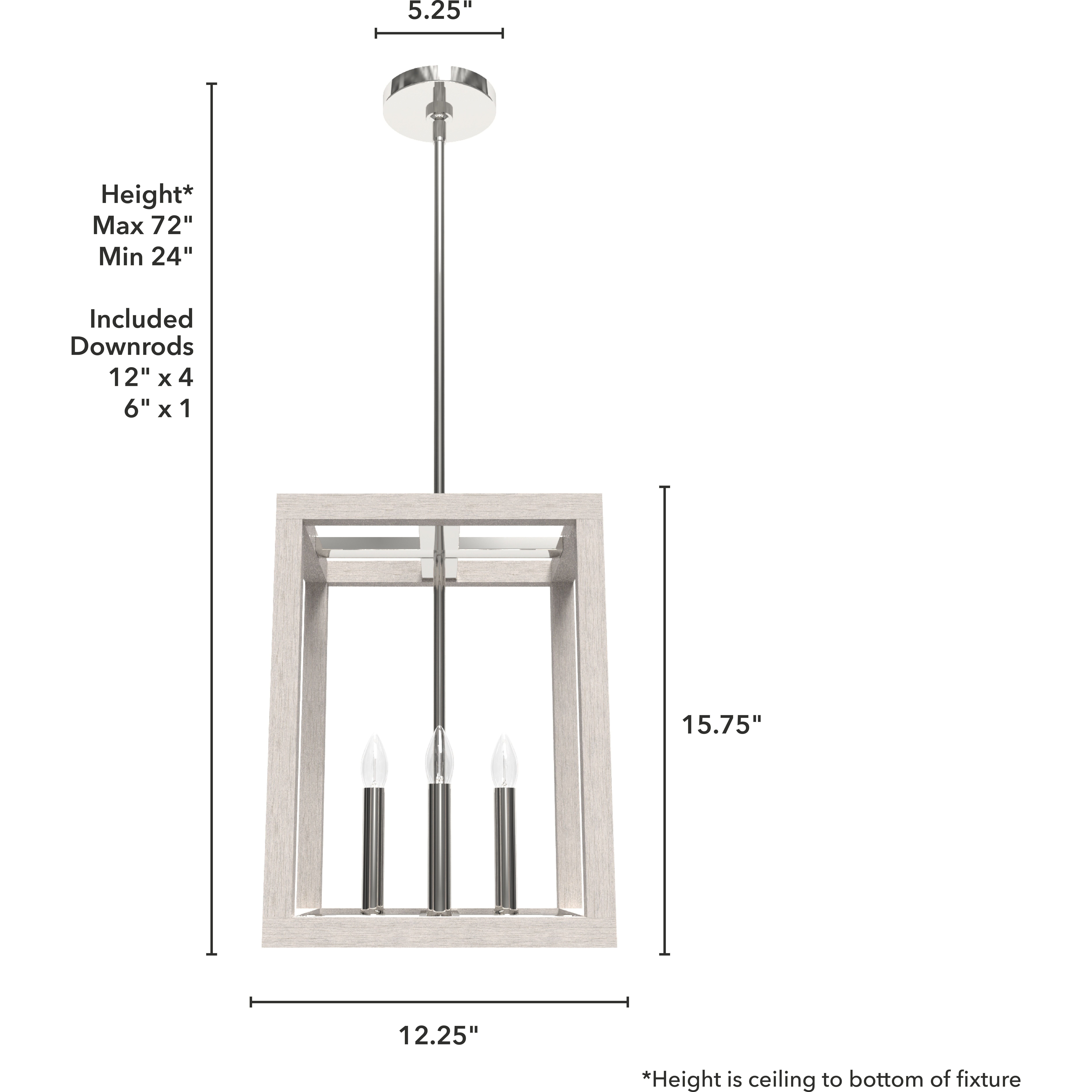 Squire Manor 4 Light 12 inch Distressed White Pendant Ceiling Light