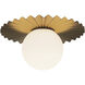 Alora Mood Plume 1 Light 11.88 inch Brushed Gold/Opal Matte Glass Flush Mount Ceiling Light