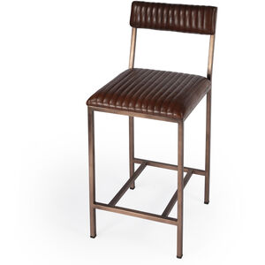 Houston 24" Leather Counter Stool in Medium Brown
