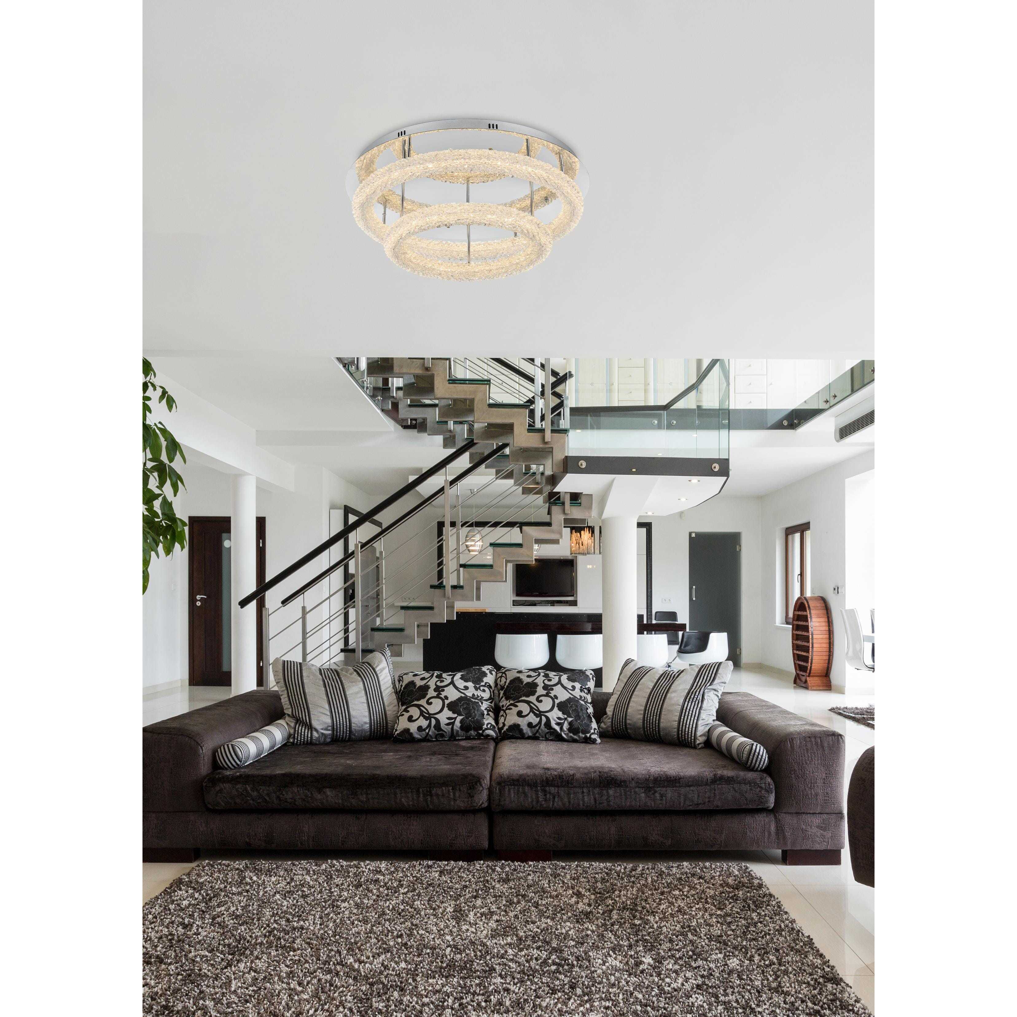 Bowen 2 Light 29.5 inch Chrome Flush Mount Ceiling Light