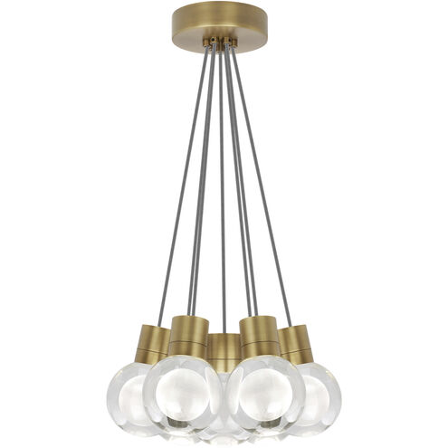 Sean Lavin Mina LED 14 inch Natural Brass Line-Voltage Pendant Ceiling Light in LED 90 CRI 2200K-3000K, Black/White Cord, 7