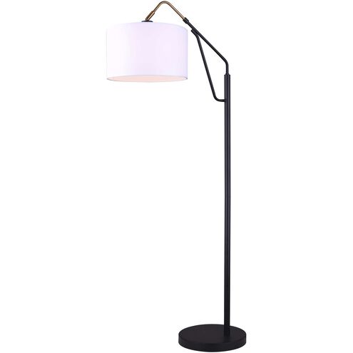 Madison 63 inch 100.00 watt Black and Gold Floor Lamp Portable Light