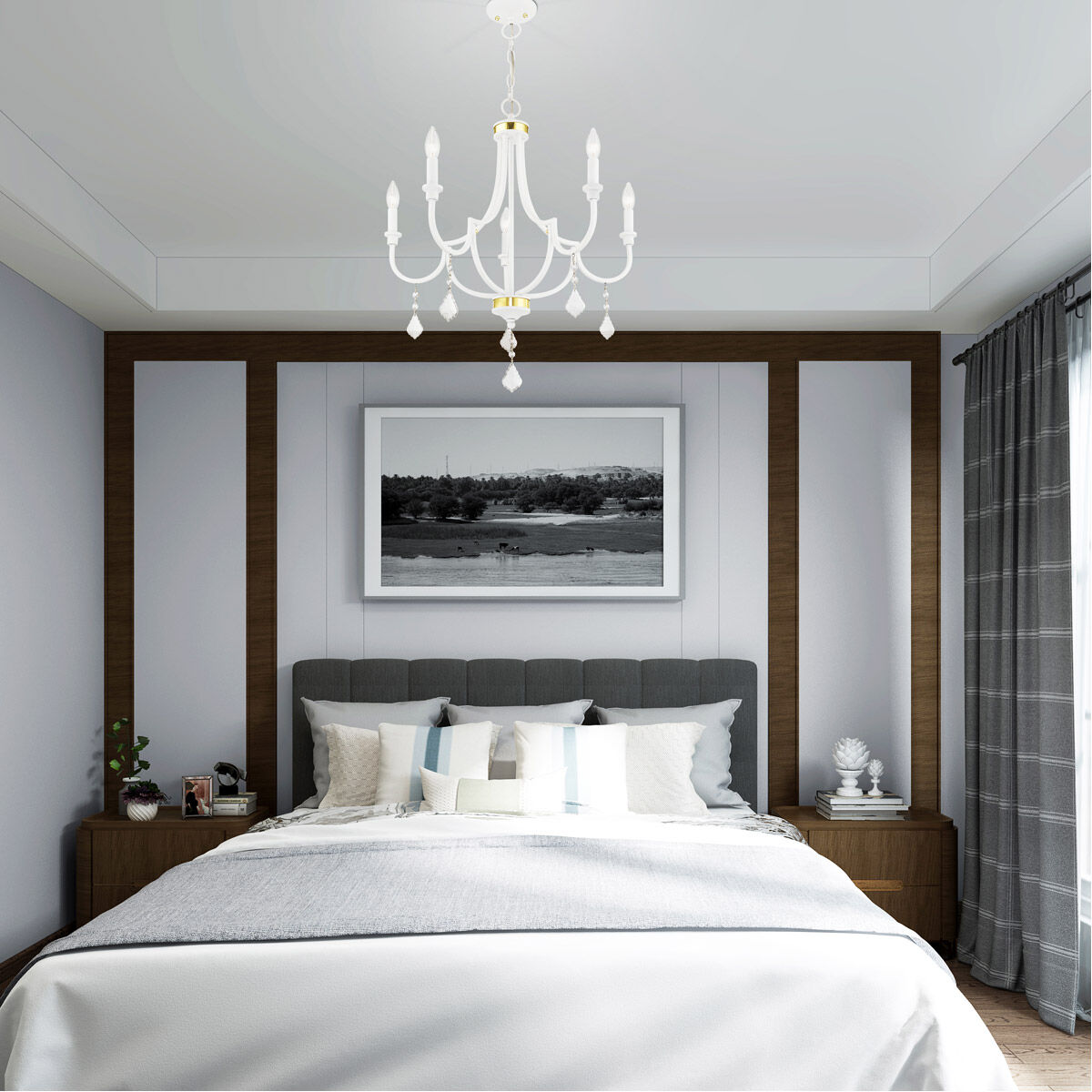 Glendale 5 Light 25 inch White Chandelier Ceiling Light