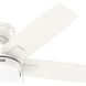 Anisten 44 inch Fresh White with Fresh White/Light Oak Blades Ceiling Fan