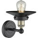 Railroad Sconce Wall Light in Black Antique Brass, Matte Black