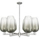 Brookhaven Flute 6 Light 23.88 inch Satin Nickel Chandelier Ceiling Light in Slate Glass