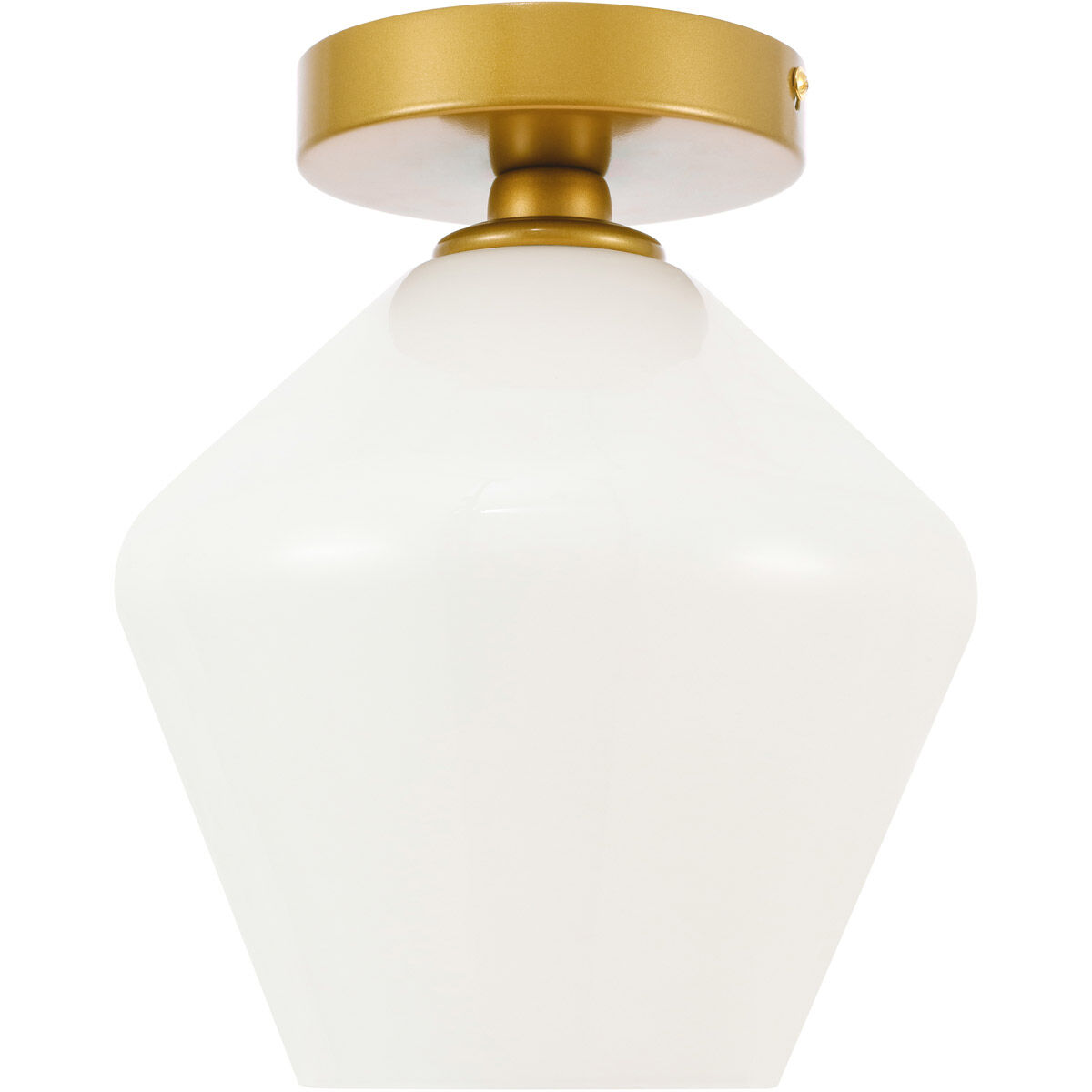 Gene 1 Light 8 inch Brass Flush Mount Ceiling Light