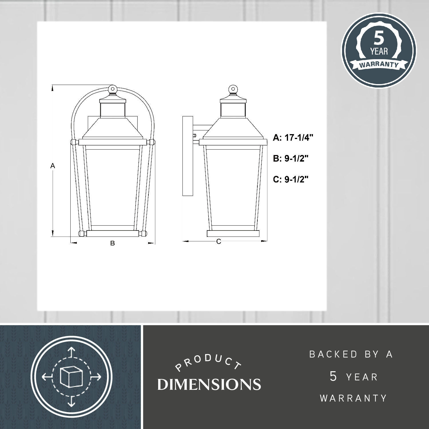 Lexington Textured Black Outdoor Motion Sensor in 2