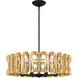 Twilight 8 Light Heirloom Gold Pendant Ceiling Light in Optic, Adjustable Height