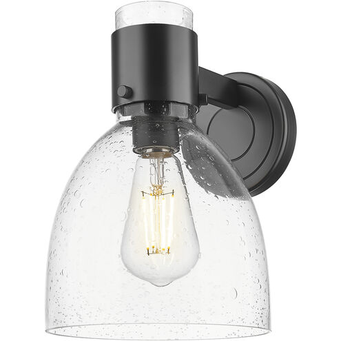 Downtown Urban Lawton Bell Armed Sconce Wall Light in Matte Black, Seedy