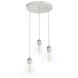 Van Nuys 3 Light 16 inch Brushed Nickel Cluster Pendant Ceiling Light