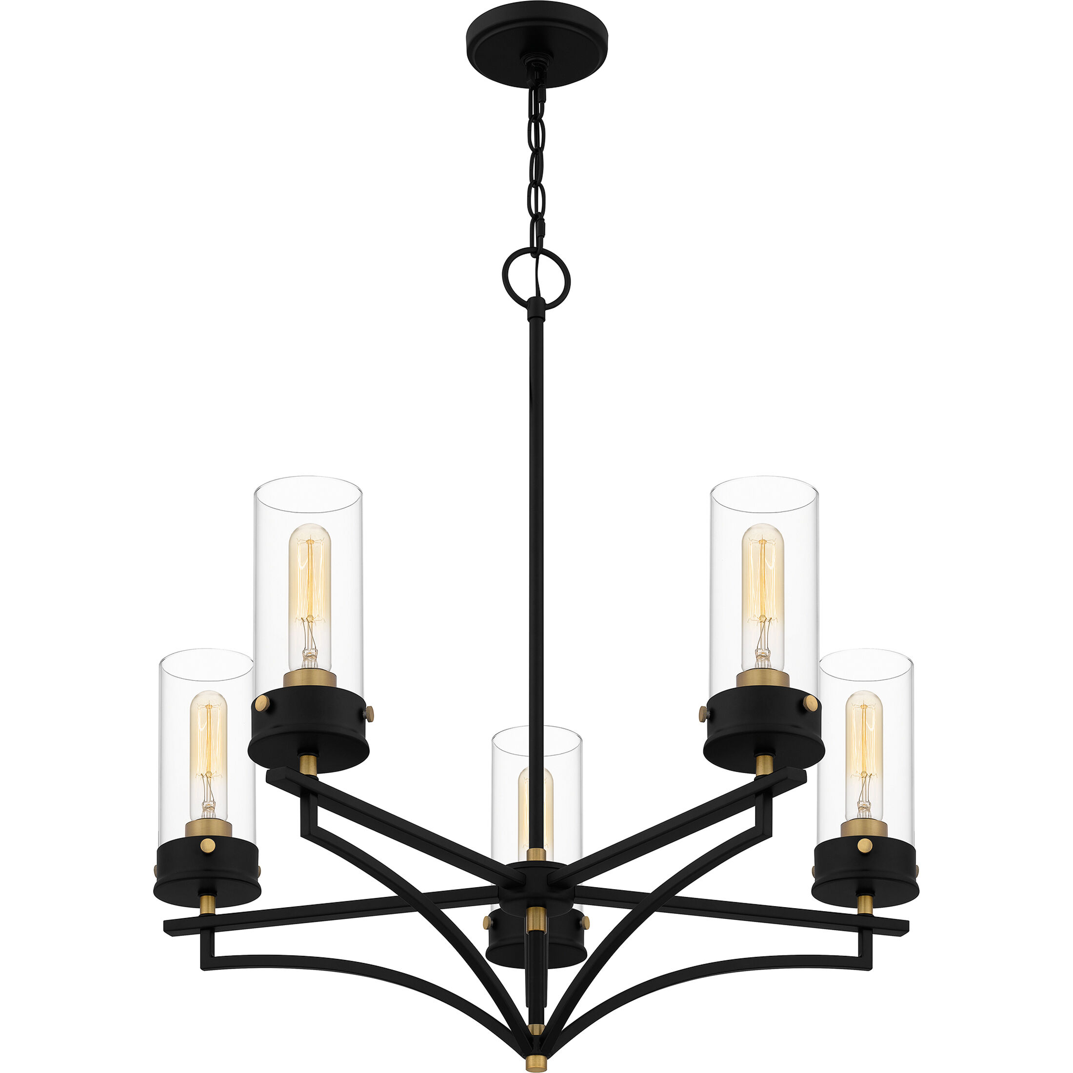 Hillside 5 Light 26.25 inch Matte Black Chandelier Ceiling Light