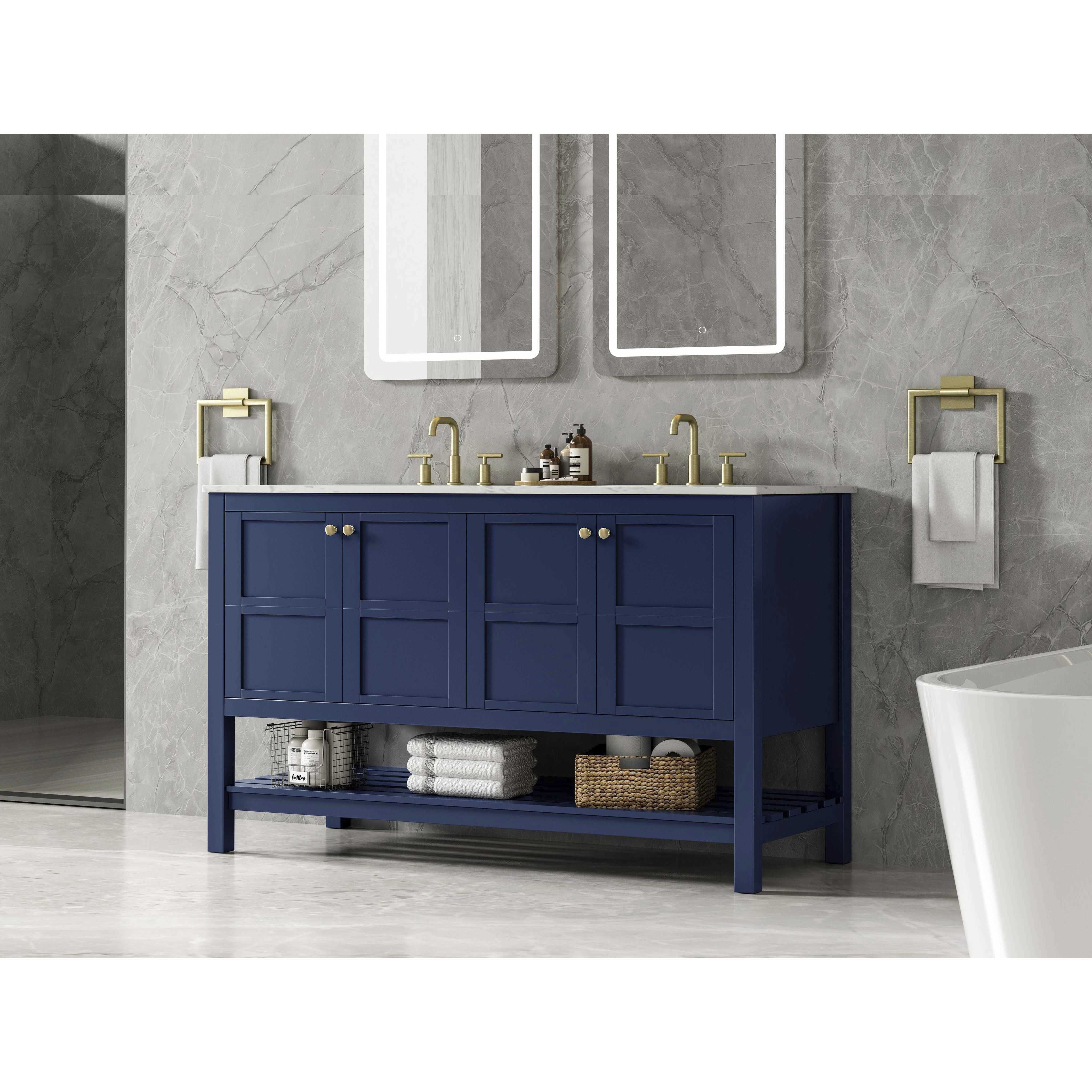 Theo 54 X 34 inch Blue Bathroom Vanity Cabinet
