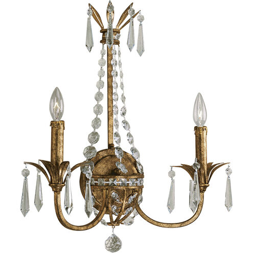 Palais 2 Light 21 inch Imperial Gold Wall Bracket Wall Light