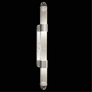 Bond LED 6 inch Silver Sconce Wall Light in Diamond Blanket Studio Glass