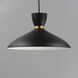 Carillon 1 Light 15.75 inch Black and Satin Brass Single Pendant Ceiling Light