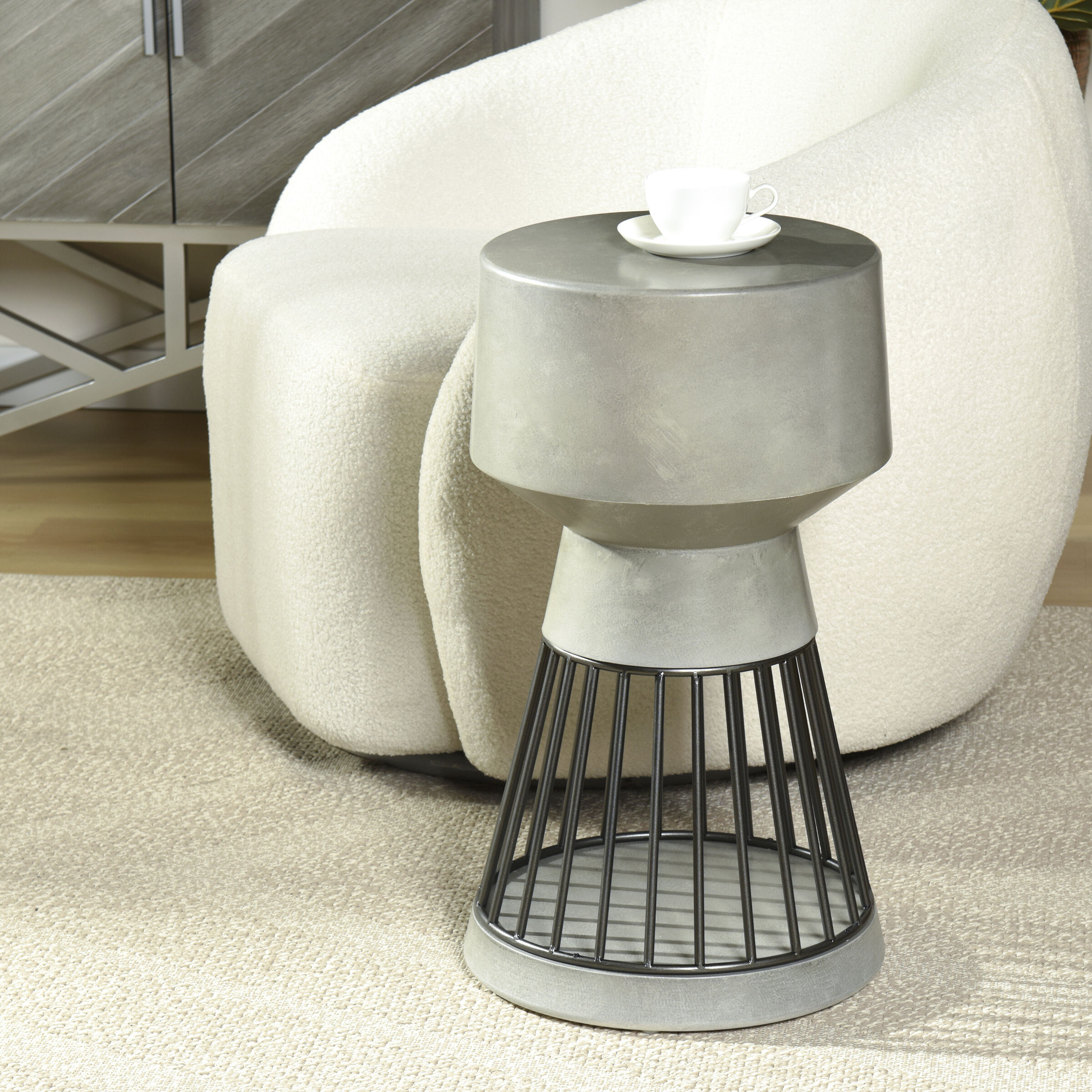 Conner 27 X 14 inch Cement Gray Side Table