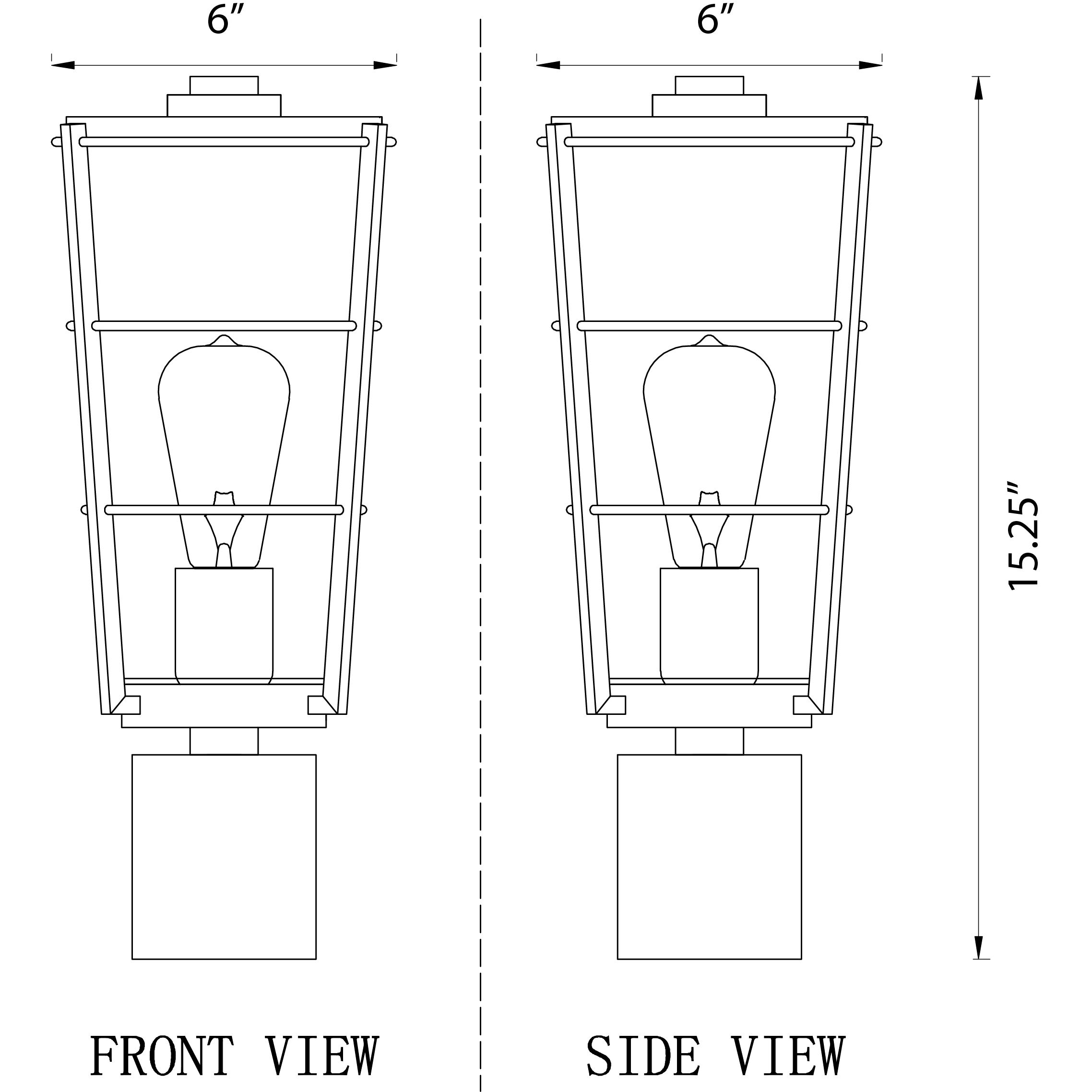 Helix 1 Light 15.25 inch Black Outdoor Post Mount Fixture