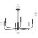 Reines 6 Light 32 inch Matte Black Chandelier Ceiling Light