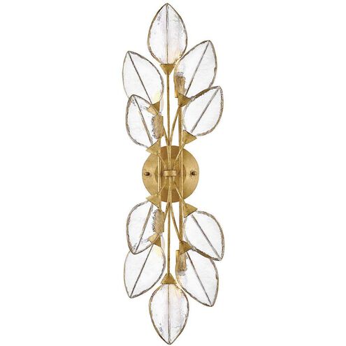 Amira 4 Light 10 inch Distressed Brass Sconce Wall Light