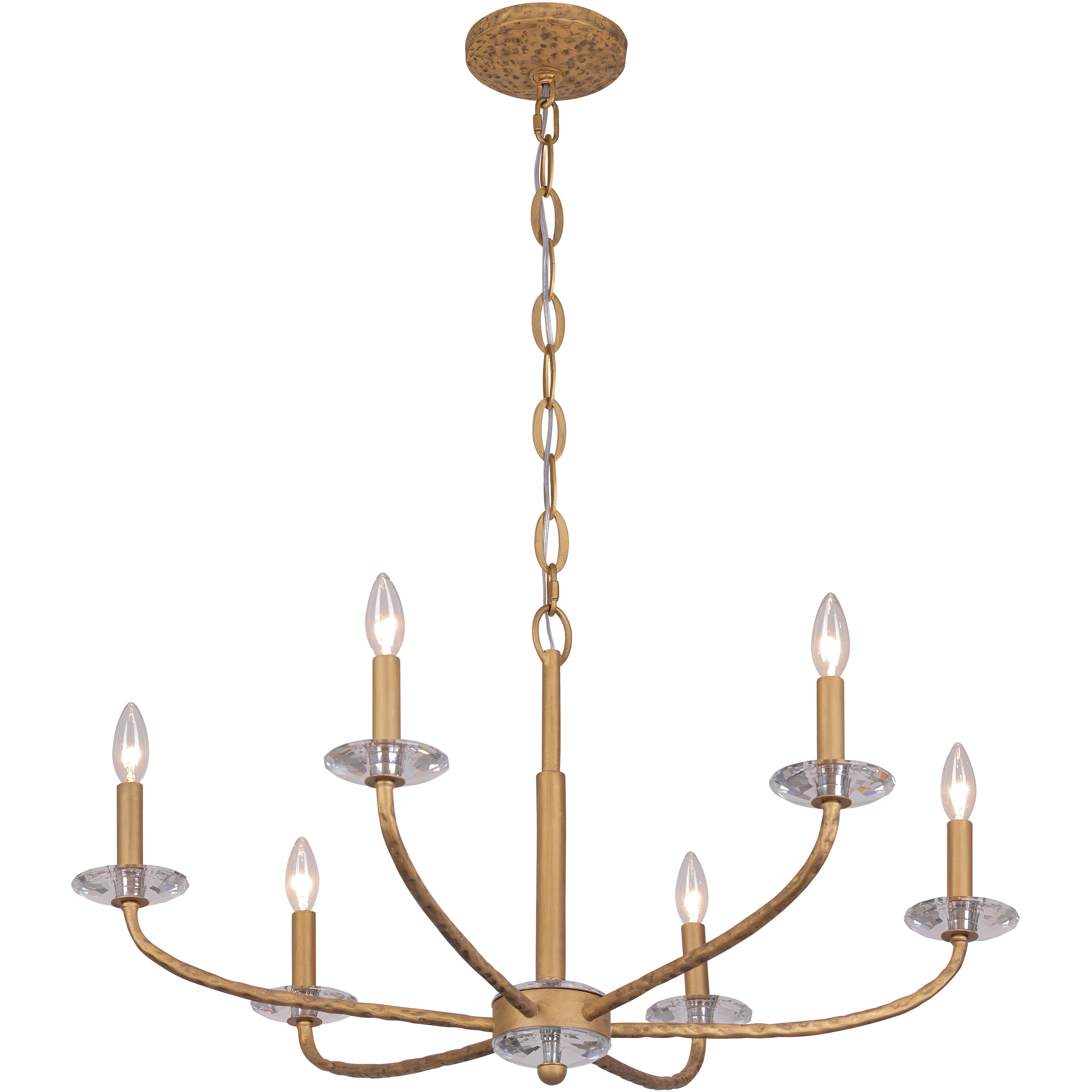 Atella 6 Light 32 inch Ashen Gold Chandelier Ceiling Light