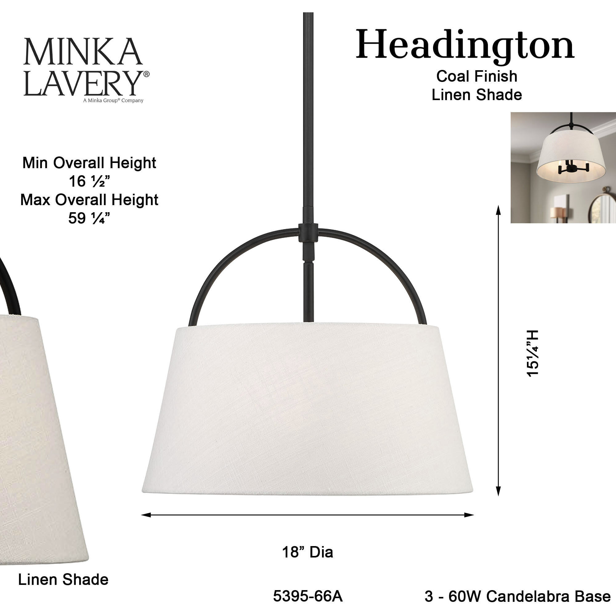 Headington 3 Light 18 inch Coal Island Light Ceiling Light