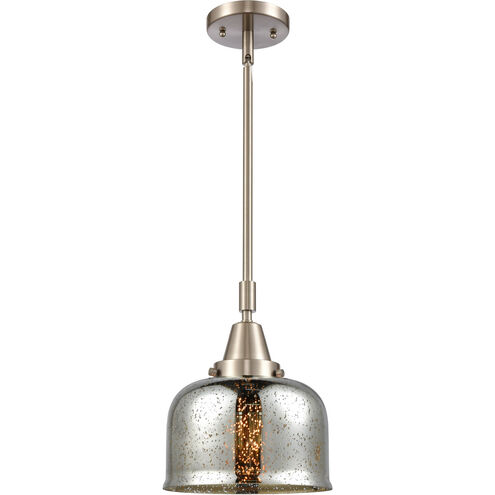 Franklin Restoration Large Bell LED 8 inch Brushed Satin Nickel Mini Pendant Ceiling Light in Silver Plated Mercury Glass