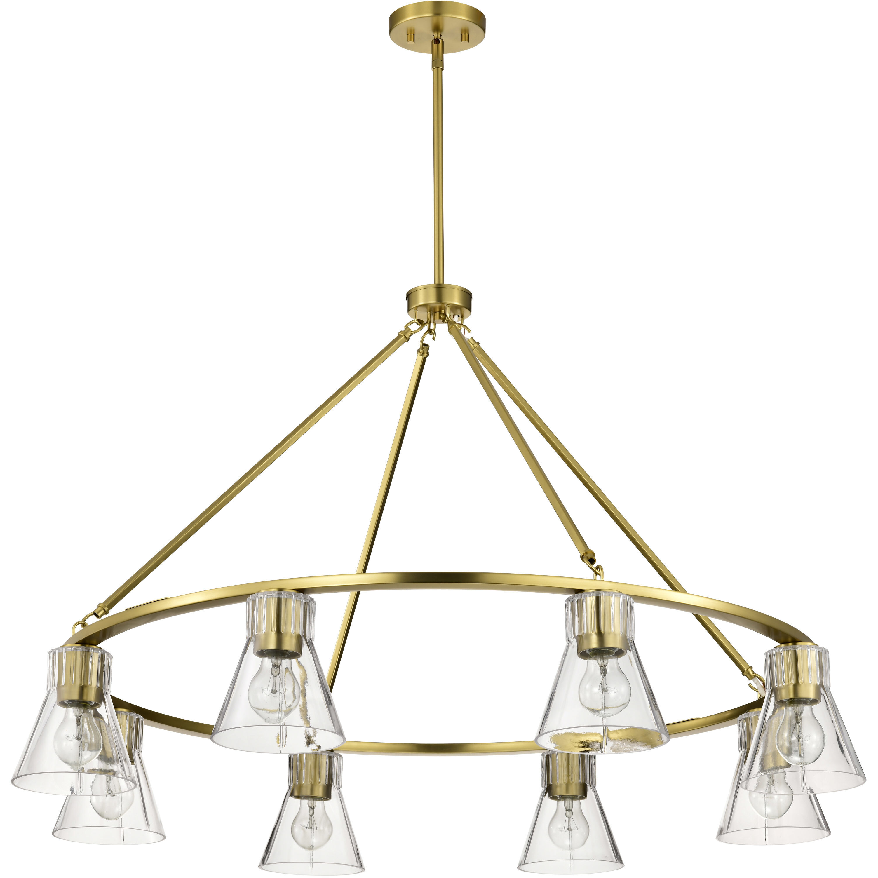 Gianna 40 inch Vintage Brass Chandelier Ceiling Light