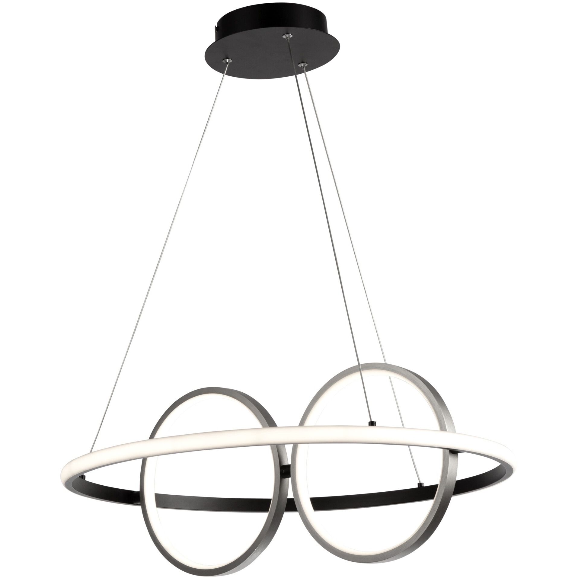 Gemini LED 23.3 inch Black and Nickel Pendant Ceiling Light