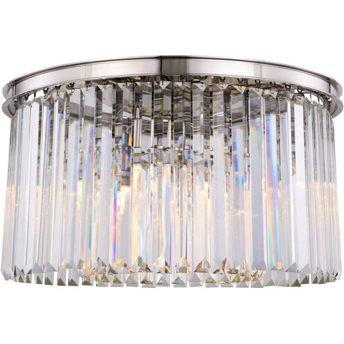 Sydney 8 Light 26 inch Polished nickel Flush Mount Ceiling Light in Clear, Urban Classic